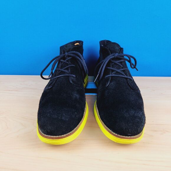 Cole Haan Lunargrand Mens Size 11 Boots Black‎ Suede Yellow Chukka Boots C11185 main image 6